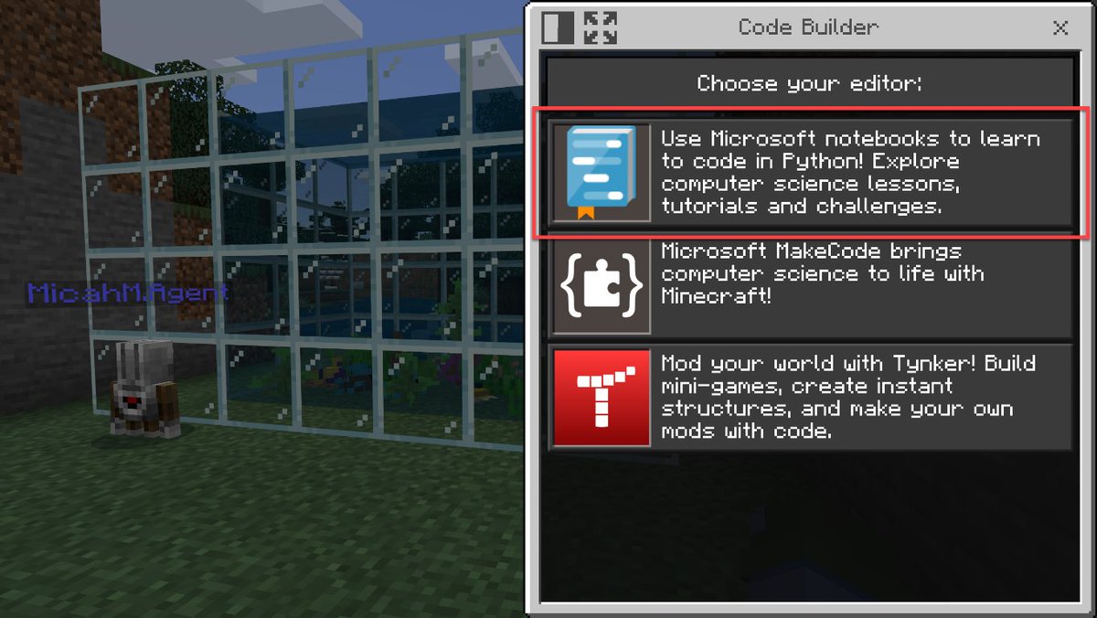 Code Builder in Minecraft Education – Minecraft Education