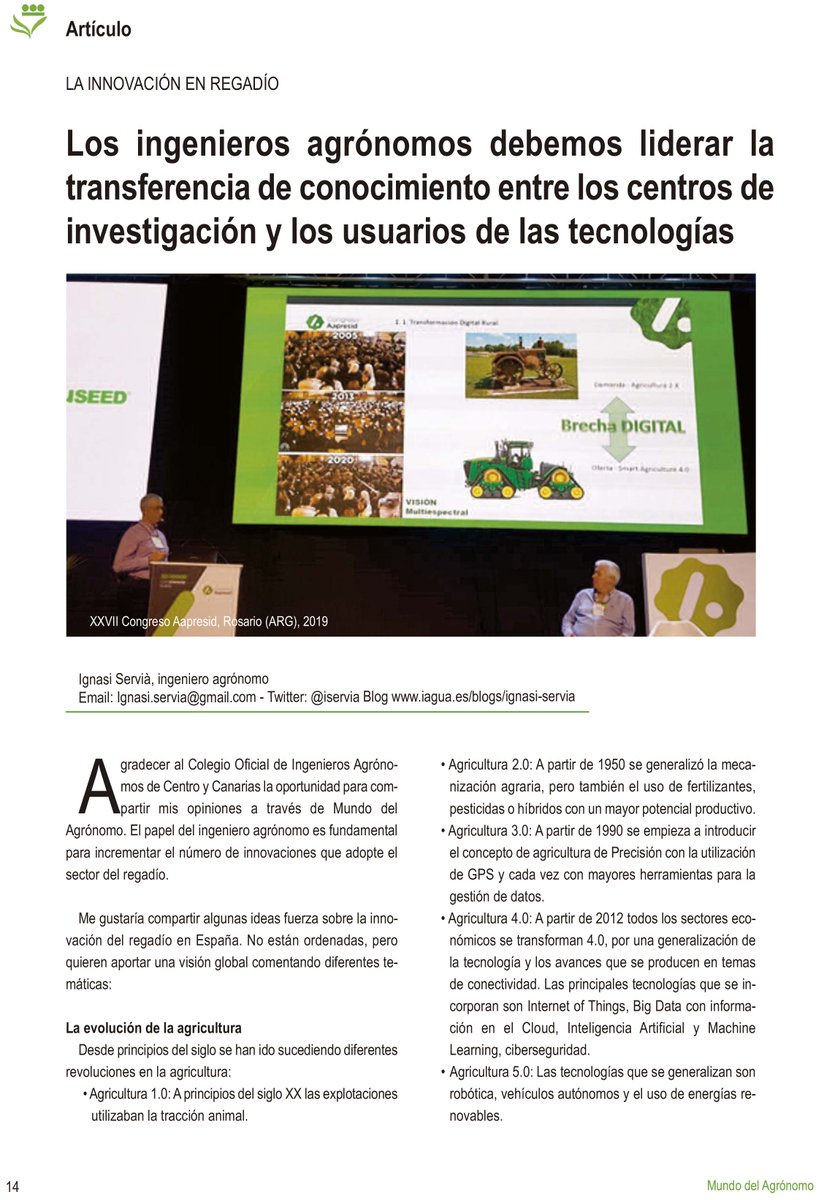 agronomoscentro's tweet photo. #MundodelAgrónomo 47. Hablamos sobre:

🟢Atribuciones profesionales en industrias de #panificación y #panaderías
🟢 La innovación en #regadío y los #ingenierosagrónomos
🟢 La importancia de los #parquesforestales periurbanos

Descárgala aquí https://t.co/2isRUGzTjc https://t.co/K7zcaIu8nM