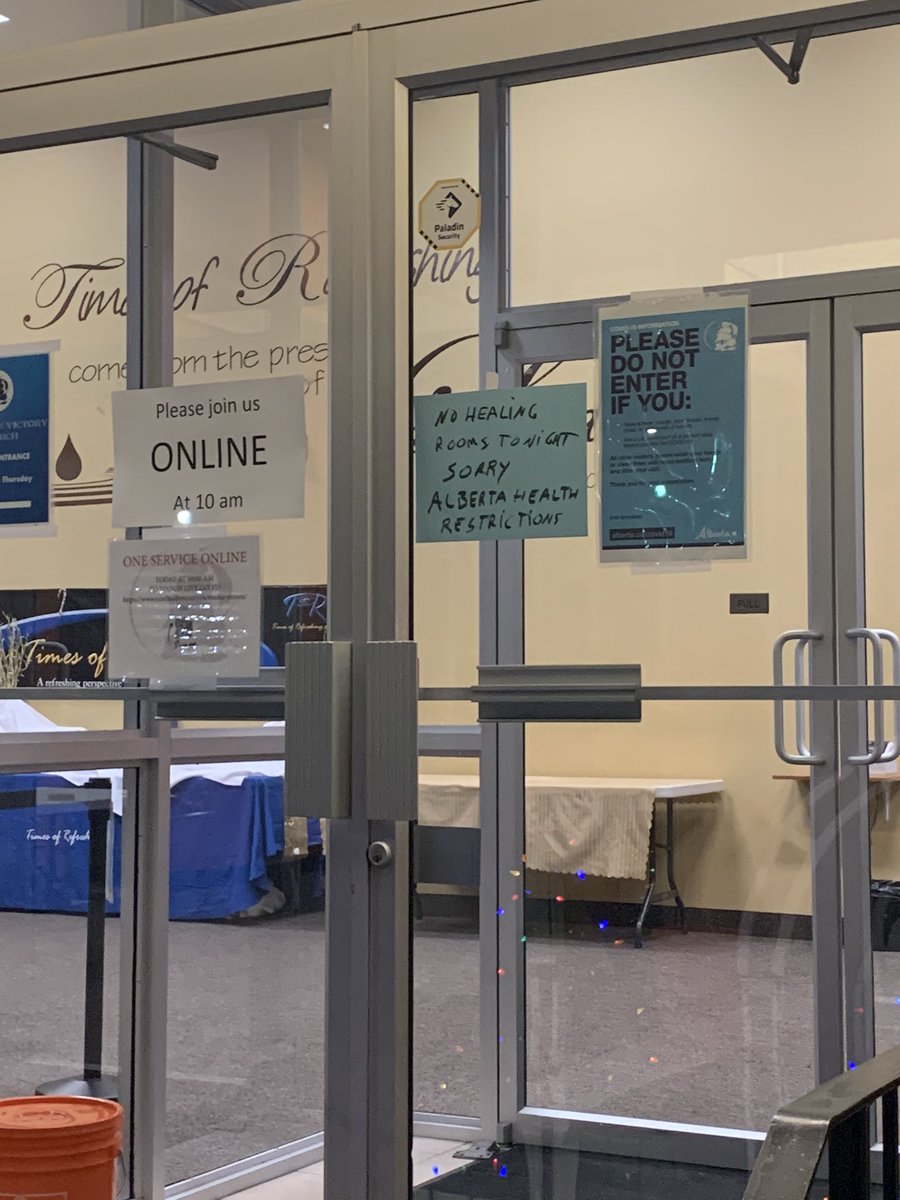 @CTVCalgary said “The inspector also noticed a lack of COVID-19 related signage to inform anyone possibly exposed to the illness not to enter “ Please review picture of our front door entrance ! PLEASE DO NOT ENTER a church !!