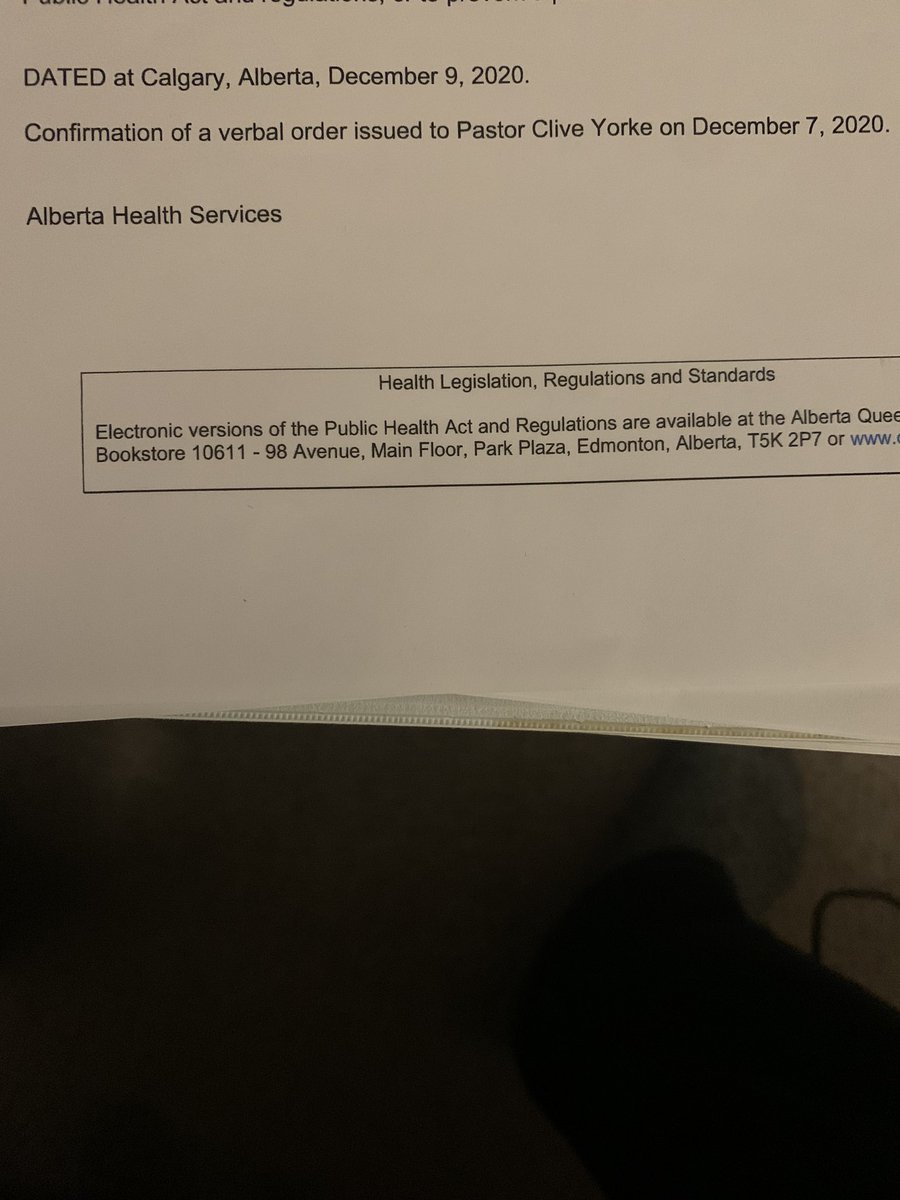  @CTVCalgary claimed the inspection date and verbal warning was DEC 7, 2020. The actually inspection took place during our Sunday morning service on DEC 6, 2020. Interesting that  @CTVCalgary or AHS knew the correct date of the inspection.The verbal report was delivered DEC 7, 2020