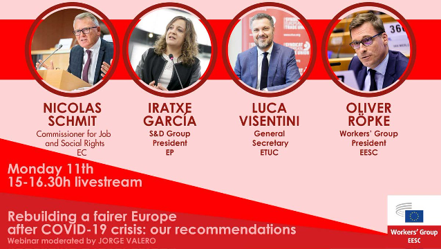 WorkersEESC's tweet photo. #2020Throwback

At the beginning of May, @EU_EESC hosted a webinar "Rebuilding a Fairer Europe after Covid-19 Crisis" with @NicolasSchmitEU @IratxeGarper @VisentiniLuca and @oliverroepke and moderated by @europressos.

#RebuildEU 

More information 👉https://t.co/nNeQH5Z2k8 https://t.co/dkk3tQtK5Z