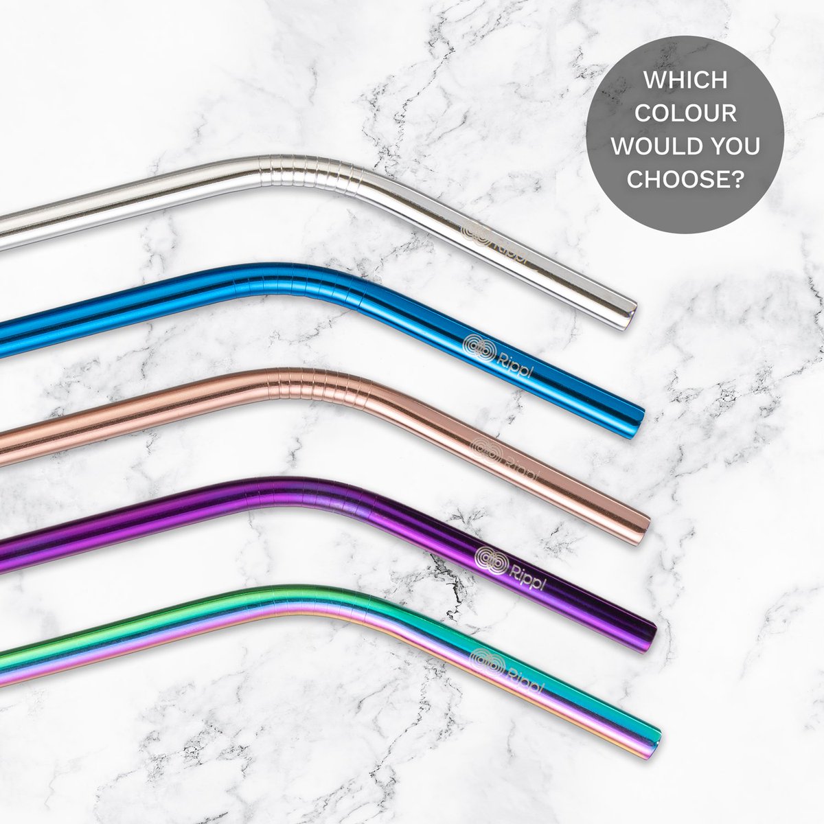 RipplBrand's tweet photo. Our straws come in three different styles: 

🥤 Straight 

🥤 Thick 

🥤 Curved

We also have five different colours which are:

Stainless Steel 🤍
Blue 💙
Rose Gold 💛
Purple 💜
Iridescence 💚💙💜

To shop click this link below: 

https://t.co/xyCpl0k0mn https://t.co/SeG135WabG