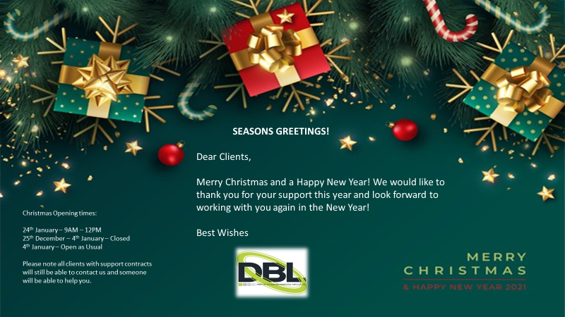 Merry Christmas and a Happy New Year from everyone at DBLogic! We hope 2021 bring you lots of happiness and Joy and maybe even a new bespoke software system! :) #softwaredevelopmentcompany #2021goals #merrychristmas
