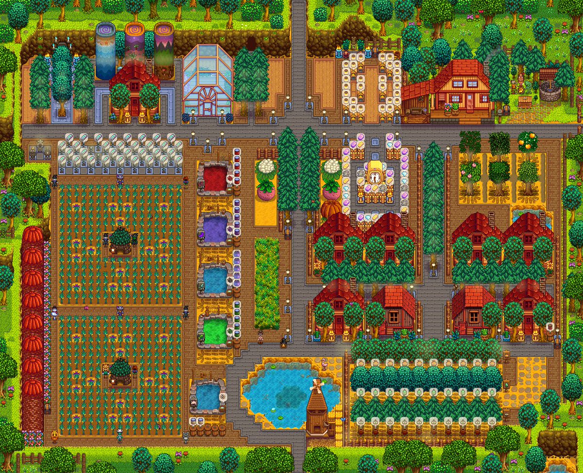 rStardewValley's tweet photo. My year 17 Farm, I'm pretty happy with how this turned out! ♥. posted by u/StardewValleyTanner. Post url: https://t.co/jwNSf9KVgr #StardewValley #Stardew https://t.co/PGxbd8jY6c