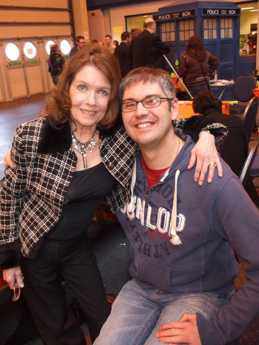 In 2009 I had another chance to Camp It Up with Deborah Watling and managed to get a better photo where I wasn't looming in the foreground. I had a lovely day looking after her at Memorabilia and had a great time chatting with her.