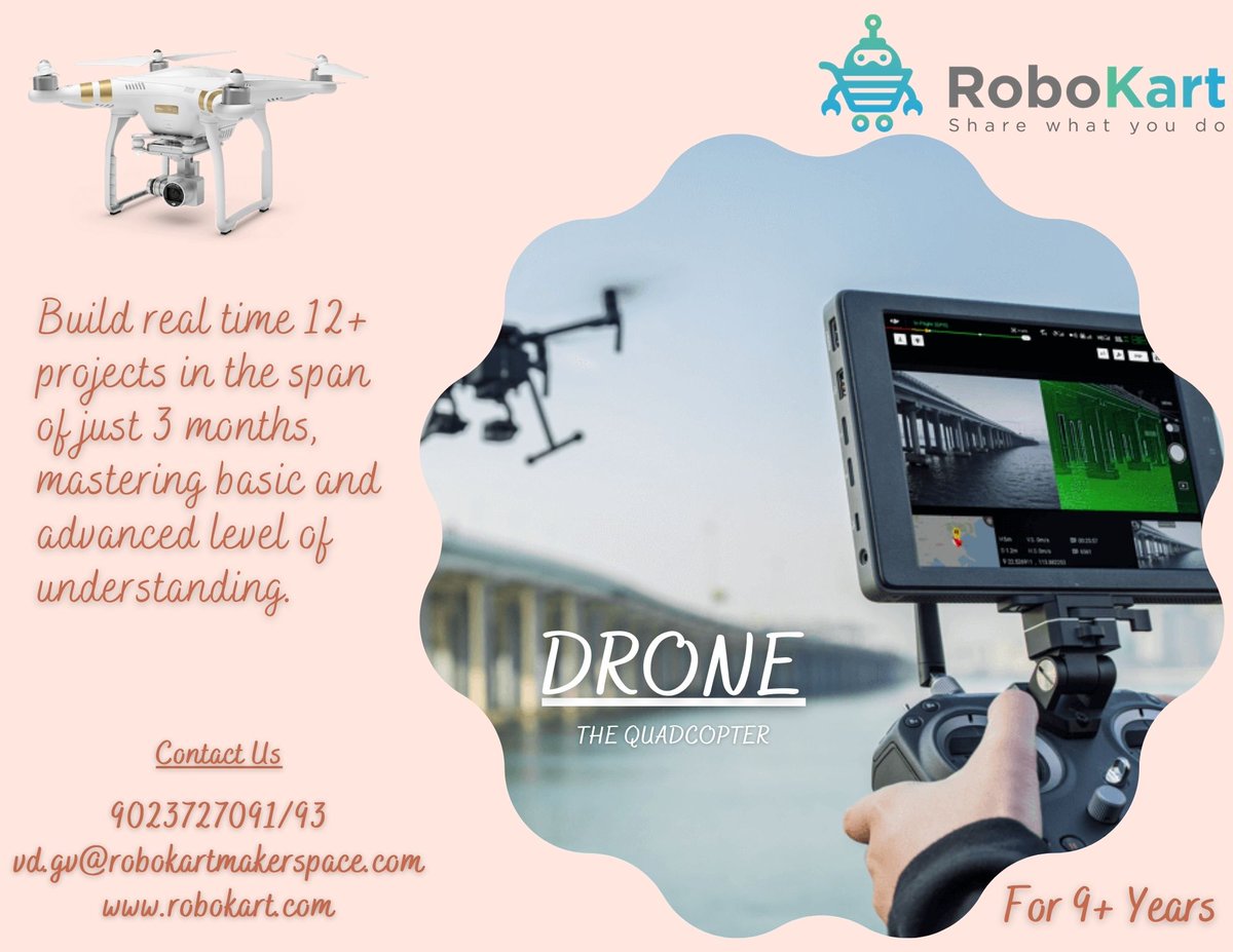 RobokartV's tweet image. Enroll Now &amp;amp; Get to Know About Drone
@ Your Convenient Time @ Your Home..

For More Details
9023727091/93
careerrocket2020@gmail.com
robokart.com
#robokart #drone #lockdown #geniuskids #brainactivity #smartkids #robots #androidapp #website #vadodara #india