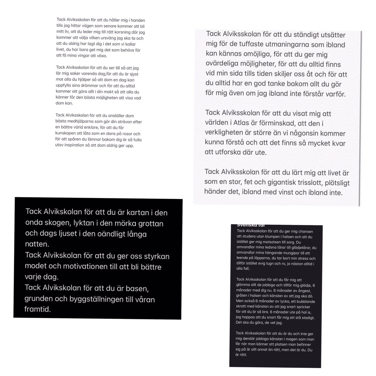 Vi avslutar terminen med att hylla vår skola, snyggt paketerat i en anafor. Det handlar om så mycket mer än en skrivuppgift. Det handlar om 
att sätta ord på något som vi kanske ibland tar för givet och om att öva på att uppskatta de små sakerna i livet. instagram.com/p/CI0QNooHV1g/…