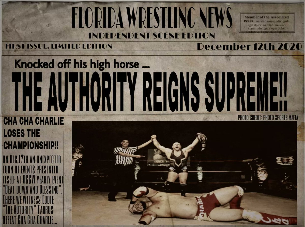 Eddietaurus's tweet photo. Fresh off the press and front page exclusive!!!
#TheAuthority
#Eddietaurus
#ImInevitable
#Breedofmyown
#battleready
#notreadyforthis
#followtheauthority
@DCCWOfficial https://t.co/3mM1BlwQwI