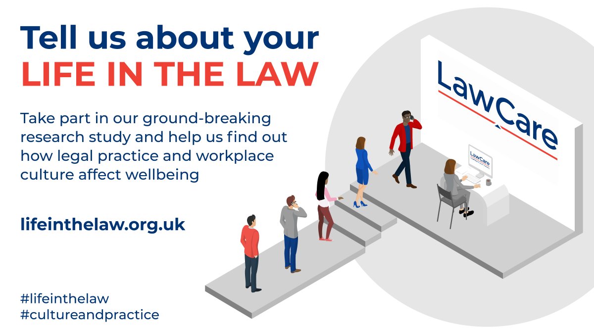 goclio's tweet photo. Have your say in @LawCareLtd's #LifeintheLaw research survey exploring the impact of #workculture and #workpractices on the #wellbeing of #legalprofessionals. Open to all legal professionals in the UK and Ireland. Closes 31/12. ๐
https://t.co/Mg7Gr6Go7x https://t.co/ZmOFB1agSK