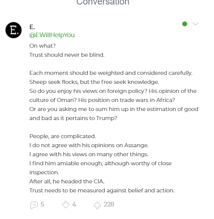 54. Do you trust Pompeo?  #Pompeo