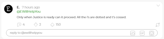 57. When is declas? when justice is ready...