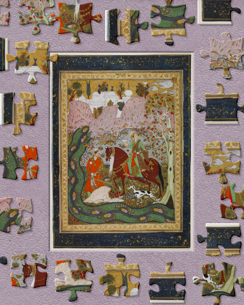 BL_VisualArts's tweet photo. Can you rearrange this scene? Here’s a #FridayFun #Jigsaw Challenge for you! 

https://t.co/GweG4hbf9n 

Gouache with gold painting of a prince hawking in a foliate landscape. British Library Johnson 67,3. #BLPuzzle #LibraryPuzzle https://t.co/h5teSk0xjP