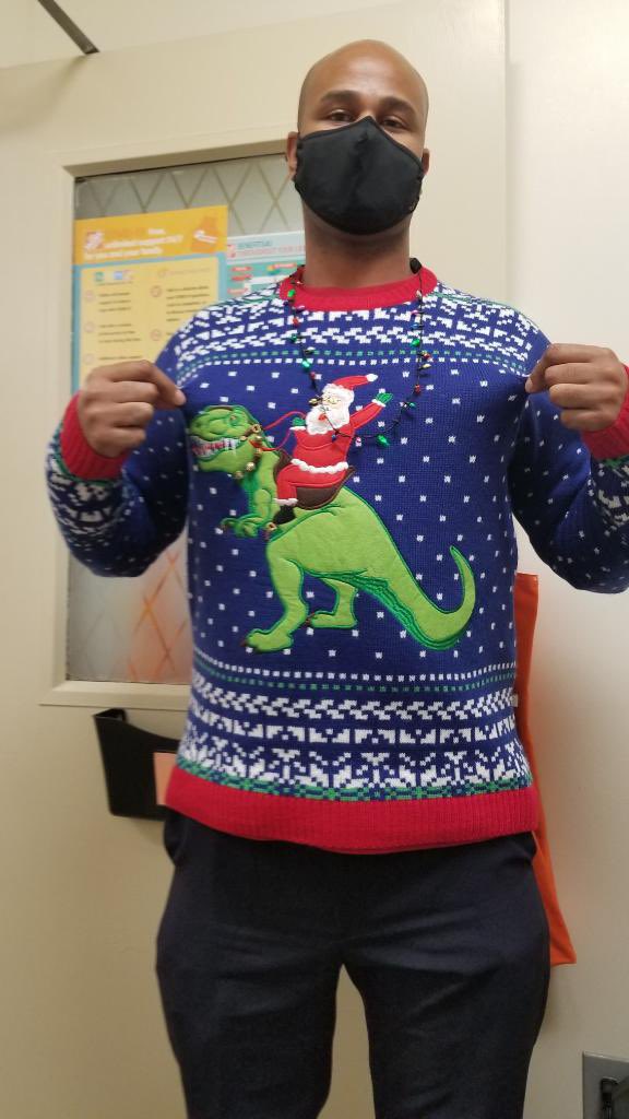So we have Ms.Yolanda coming in first place, next  in second place Ms. Shelia and in third place we have Mr.Julius these are our ugly Christmas sweater winners ! Thank you for the participants that participated in the competition #TuesdayFeeling <a href="/dontamcam/">Tammy Campbell</a> <a href="/bliczwek/">Brian Liczwek</a>