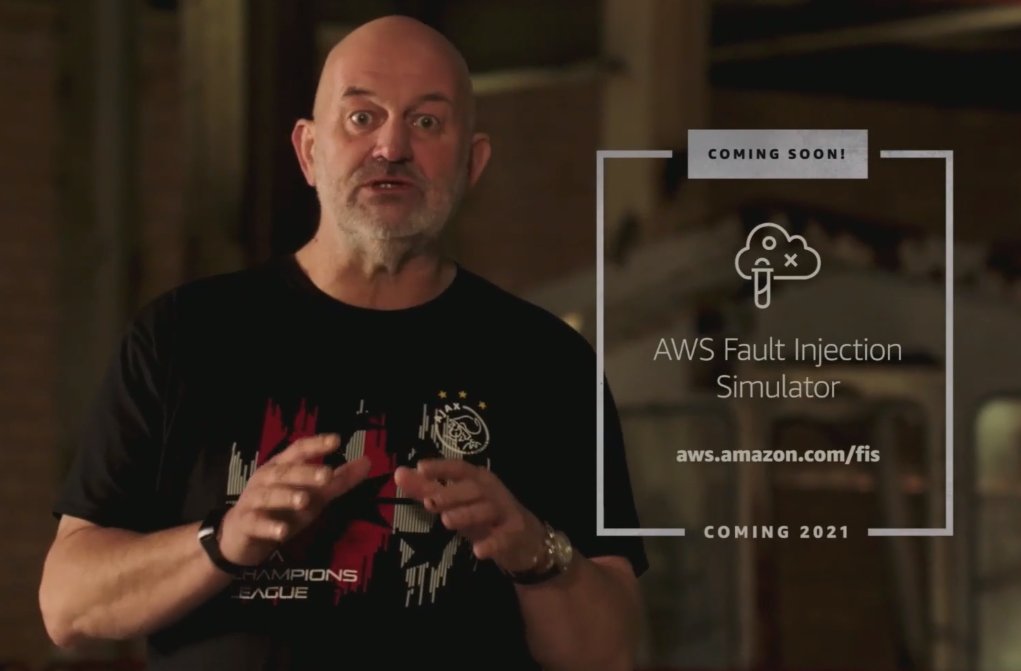 cloudbart's tweet photo. TFW you realize what you've been "doing to systems" for years (mostly on accident) is an AWS service 

Fault Injection Simulator sounds ahem, explosive💥
#imatreinvent #reinvent #serverless https://t.co/7Jf9b75o6G