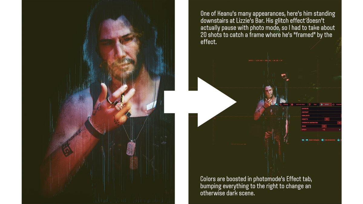 Berduu's tweet photo. Cyberpunk 2077 photomode character shot tips. https://t.co/wsg7k55Ojz
