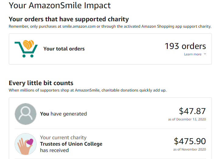 sstangle73's tweet photo. Did U know that you can donate to @UnionCollege  every time you shop at Amazon? To date I've donated close to $50. Check out https://t.co/U0O625DgcV and join me! https://t.co/7NY8AxfKBU