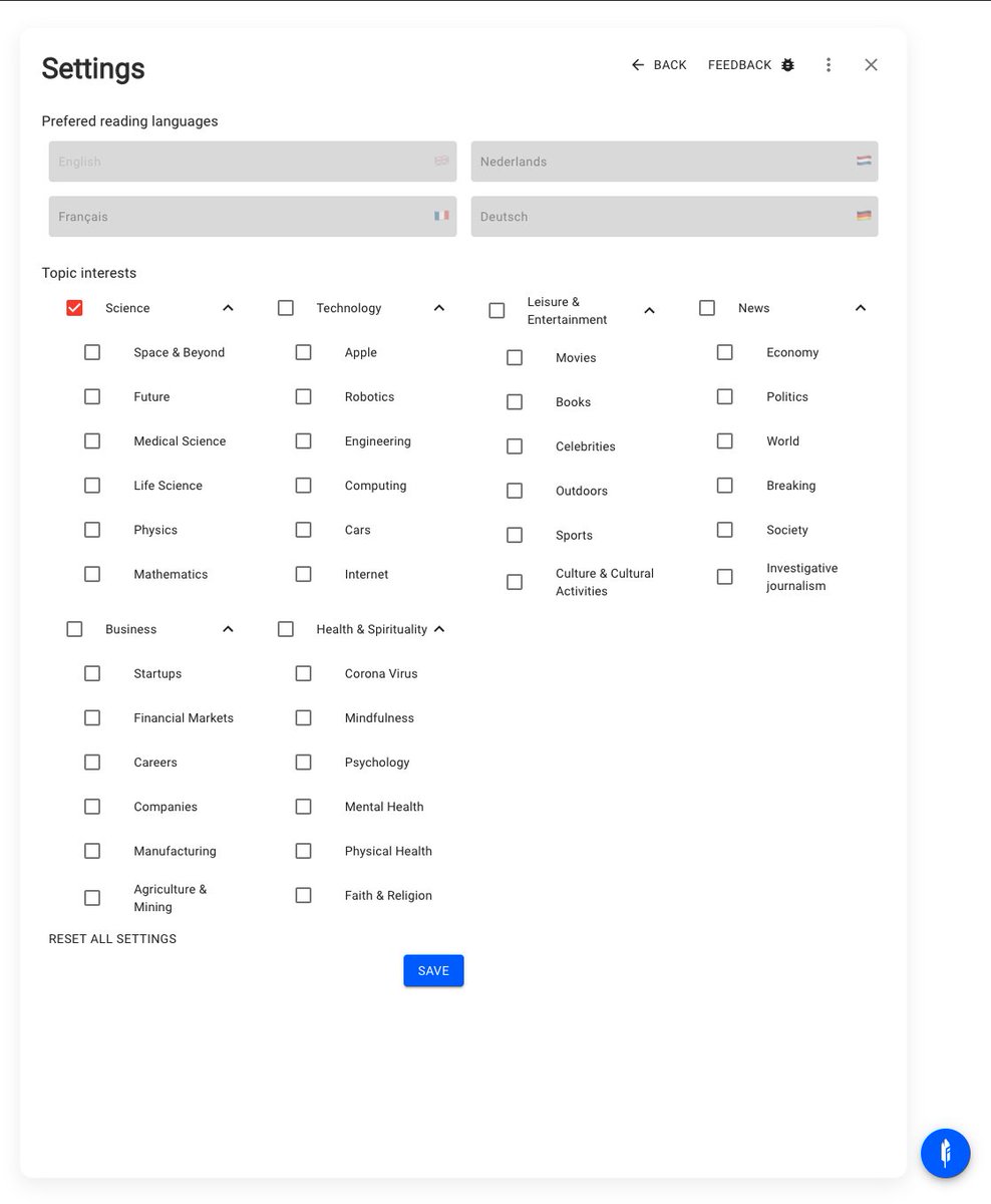 More topics coming up! It's not only a frontend improvement but we've also connected this on article level such that the recommendations will be improved a lot. We hope to push this end of this week. :-D