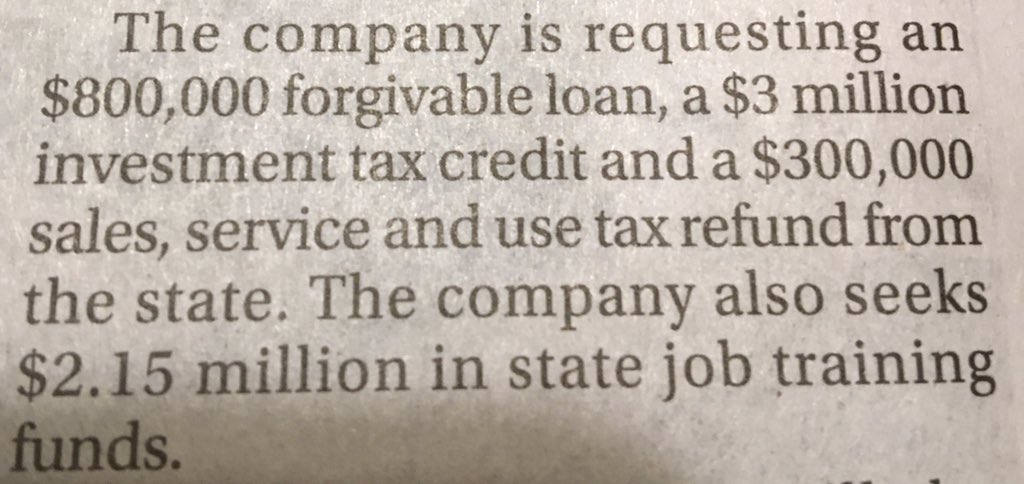 Simmons, the sixth largest pet food manufacturer in the U.S. will open a plant in DBQ, but only under the condition that it be handed $7.25 million in incentives, all for the promise of creating 271 jobs. 2/7