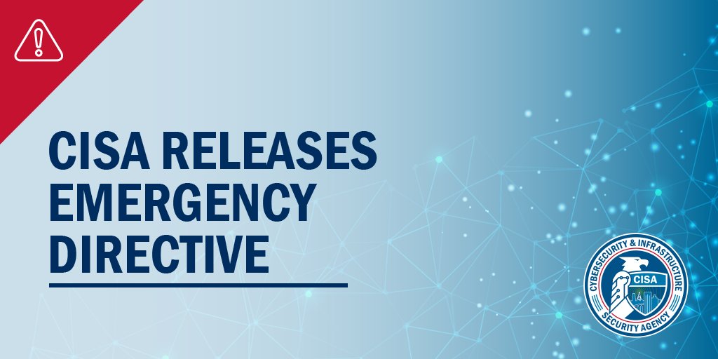 CISACyber's tweet photo. 🚨 Federal civilian agencies - take immediate action on SolarWinds Orion products that were exploited by malicious cyber actors. We recommend organizations review Emergency Directive 21-01 to secure networks: 
▶️ https://t.co/wypfp07pvr
#Cybersecurity #Infosec #Software #IT https://t.co/gwNEq8xfbB