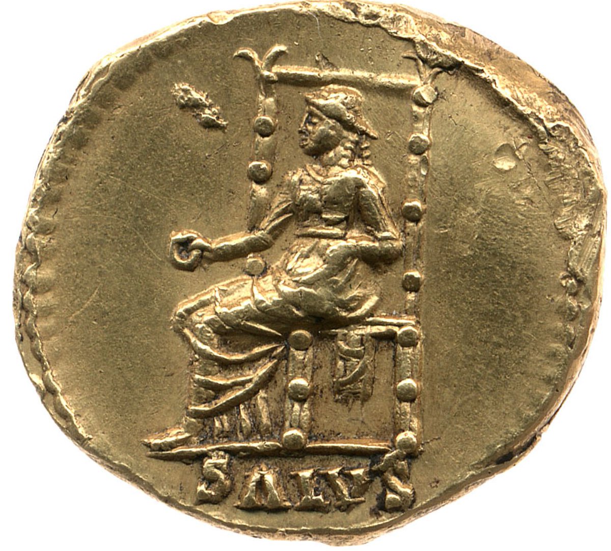 There is something of an irony in that the Reverse of this final coin shows an enthroned 'Salus' - the personification of Health and Welfare.