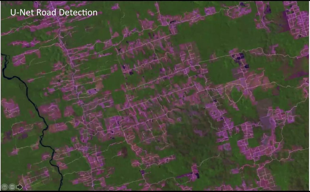 Finishing out this great session, Dr. Carlos Souza Jr. of  @Imazon is presenting on the use of  #EarthObservation data +  #AI to monitor [illegal] road development in the  #Amazon. This includes work w/  @Microsoft's AI for Earth. https://twitter.com/BZgeo/status/1338896454979608582