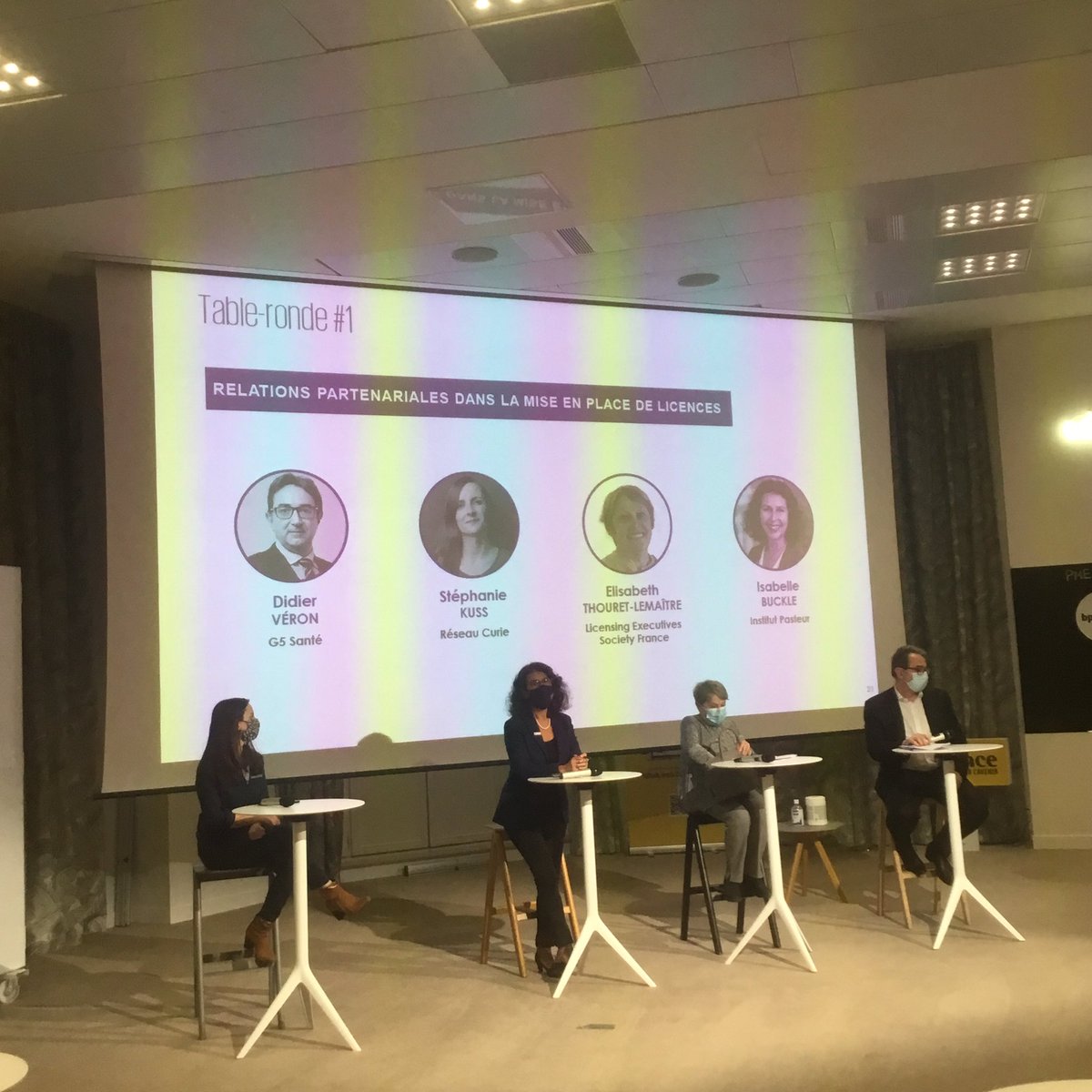 Table ronde 1 : « Relations partenariales dans la mise en place de licences »
 Modérateur Franck Mouthon, Président de France Biotech
 Stéphanie Kuss @Reseaucurie Isabelle Buckle <a href="/institutpasteur/">Institut Pasteur, since 1887</a>
Elisabeth Thouret-Lemaître, Licensing Executives Society Didier Véron <a href="/G5Sante/">G5 Santé</a>