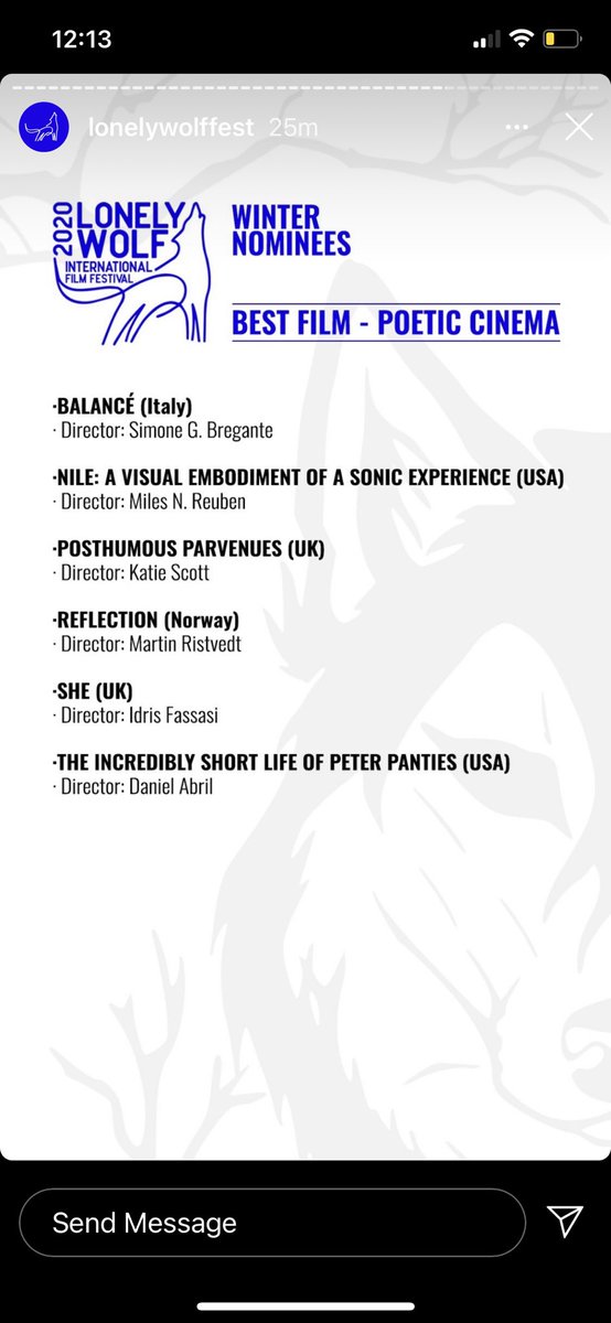 directormiles's tweet photo. NILE made it to the finalist rounds of the Lonely Wolf International Film Festival! I’m crying in the club brb https://t.co/0CD7Bokt1N