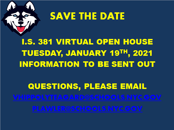 22K381's tweet photo. I.S. 381 Virtual Open House 1/19/2021
@District22BKNY https://t.co/ymCfQyNLK1