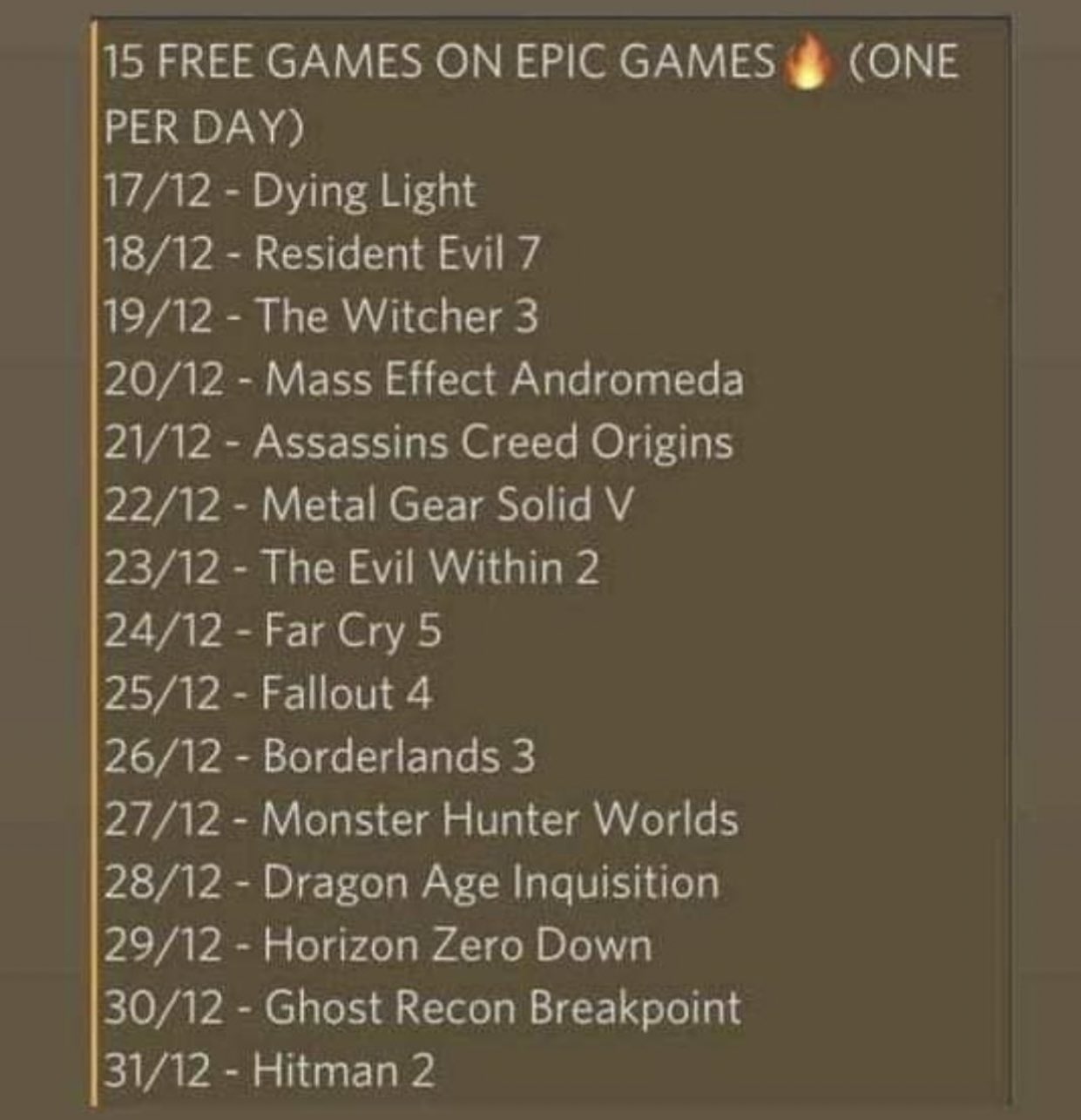 15 Days of Free Games at Epic