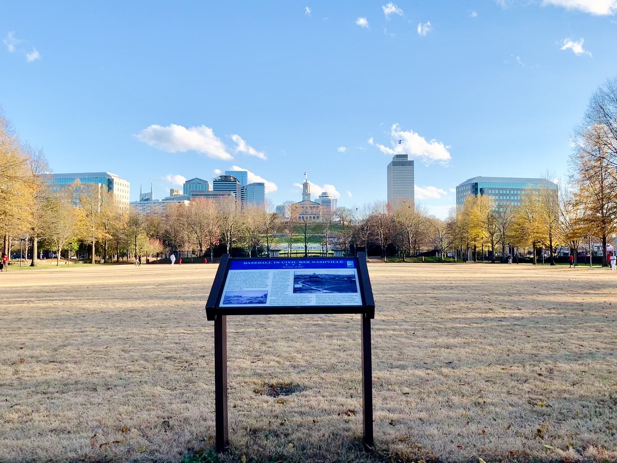 Instead of tweeting photos of the Battle of Nashville, something different this time. The grounds  where once the Union soldiers played baseball 1/  https://twitter.com/astoraaron/status/1338854330263343110