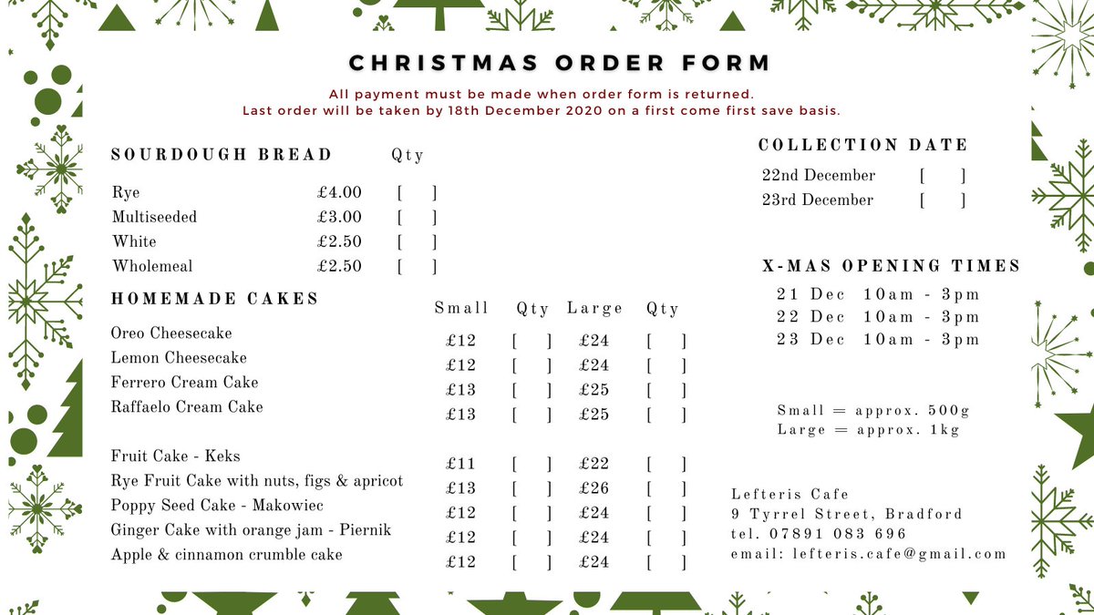 Please don't forget to add these to your order list.