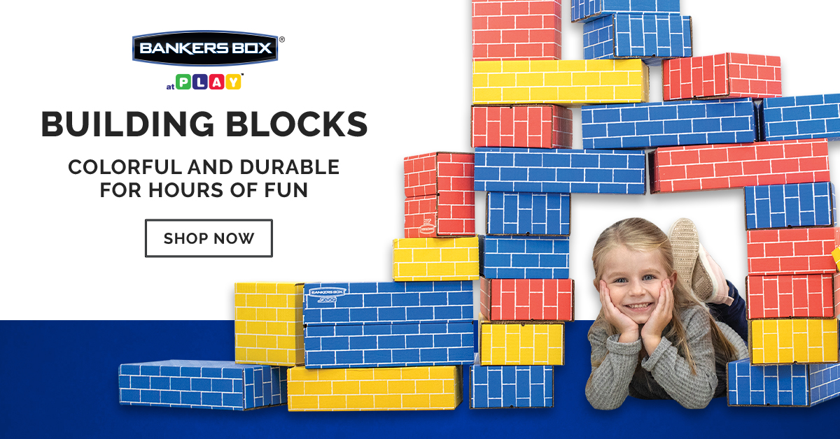 BankersBoxBrand's tweet photo. Your children will have hours of fun with our bright, colorful, and durable Cardboard Building Blocks. Our building blocks are lightweight and easy for children to play with., allowing them to explore shapes, sizes as they build various structures. https://t.co/ba8sUvSsUr https://t.co/HXenzaHp9z