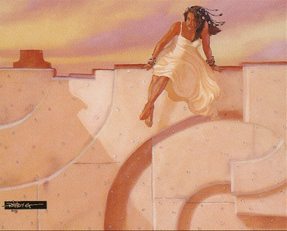 1/8 Magic art that lives rent-free in my brain, a thread:White:"Alabaster Wall" by Randy Gallegos"Planar Birth" by Adam Rex"Mother of Runes" by Scott M. Fischer"Shimmering Barrier" by D. Alexander Gregory #mtg    #mtgart