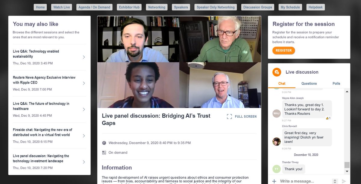 ReutersMomentum's tweet photo. All sessions from #MOMENTUM are still available to watch on-demand! Catch up on this panel discussing AI's trust gaps with experts from @EYnews, @Google, @UCBerkeley &amp; @COE4AI. Sign up here if you haven't already > https://t.co/IZaeN5bbiA

Only available until this FRIDAY 18! https://t.co/naHtaNLQvG