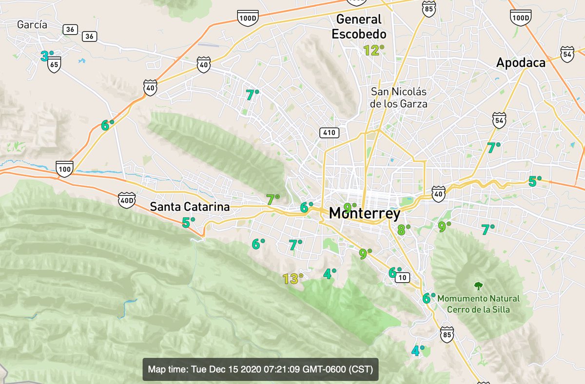 MauroMoralesMtz's tweet photo. Mañana muy fría en #Monterrey y su zona metropolitana con Mala Calidad del Aire del centro al poniente. Abríguese bien y cuídese. https://t.co/HYTSFtH5oH