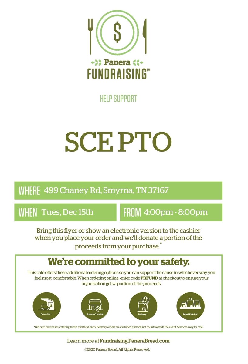 Put away the crockpot.. come out and support SCE tonight at Panera Bread from 4 to 8.. tell them your with SCE. #scecardinals #creeklife #scepto