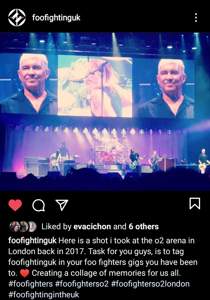 FooFightingUK's tweet photo. Are you on Instagram? Drop us a follow and tag us, foofightinguk, in your photos and videos. Mission is to create a collage of memories all together. #timeslikethose #foofighters #foofightinguk #foofightersuk https://t.co/SQZotlRBRK
