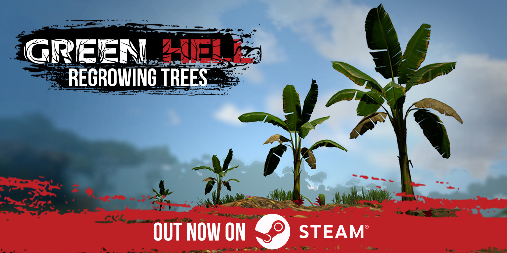 GreenHellGame's tweet photo. Good news, everyone! 🤗 With the most recent update, we’ve fixed a lot of bugs and annoyances. Moreover, we’ve added regrowing trees for all the #teamtrees guys out there 🌲🌳🌴
#teamtrees #nature #update https://t.co/yIzDgnUzaA