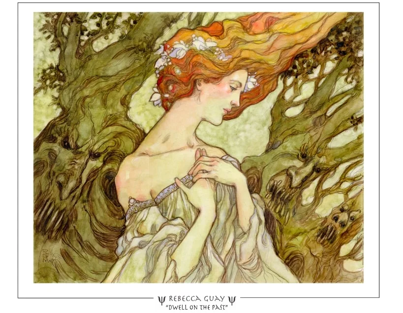 5/8 Green:"Far Wanderings" by Darrell Riche"Dwell on the Past" by Rebecca Guay"Cartographer" by Donato Giancola"Krosan Restorer" by Clyde Caldwell #mtg    #mtgart