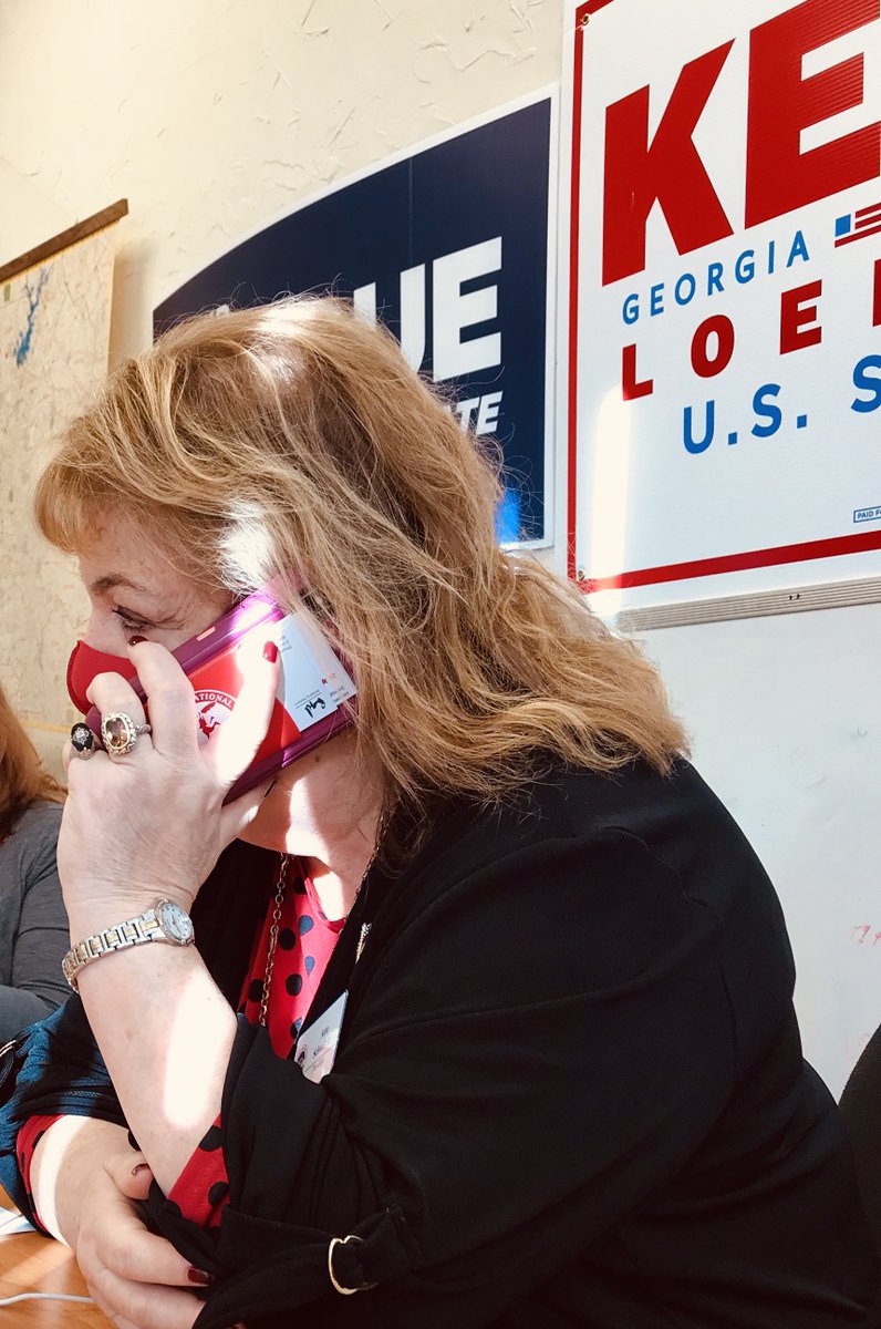 NFRW's tweet image. Hitting the phones, working to GOTV. #NFRW President @WoodmereGOP in action to elect @senatorperdue &amp;amp; @KLoeffler #DefendGeorgia #SaveAmerica @GaFedRW @cobbgop @SenateGOP @NRSC #NFRWarriors are the Red Line in #Georgia!