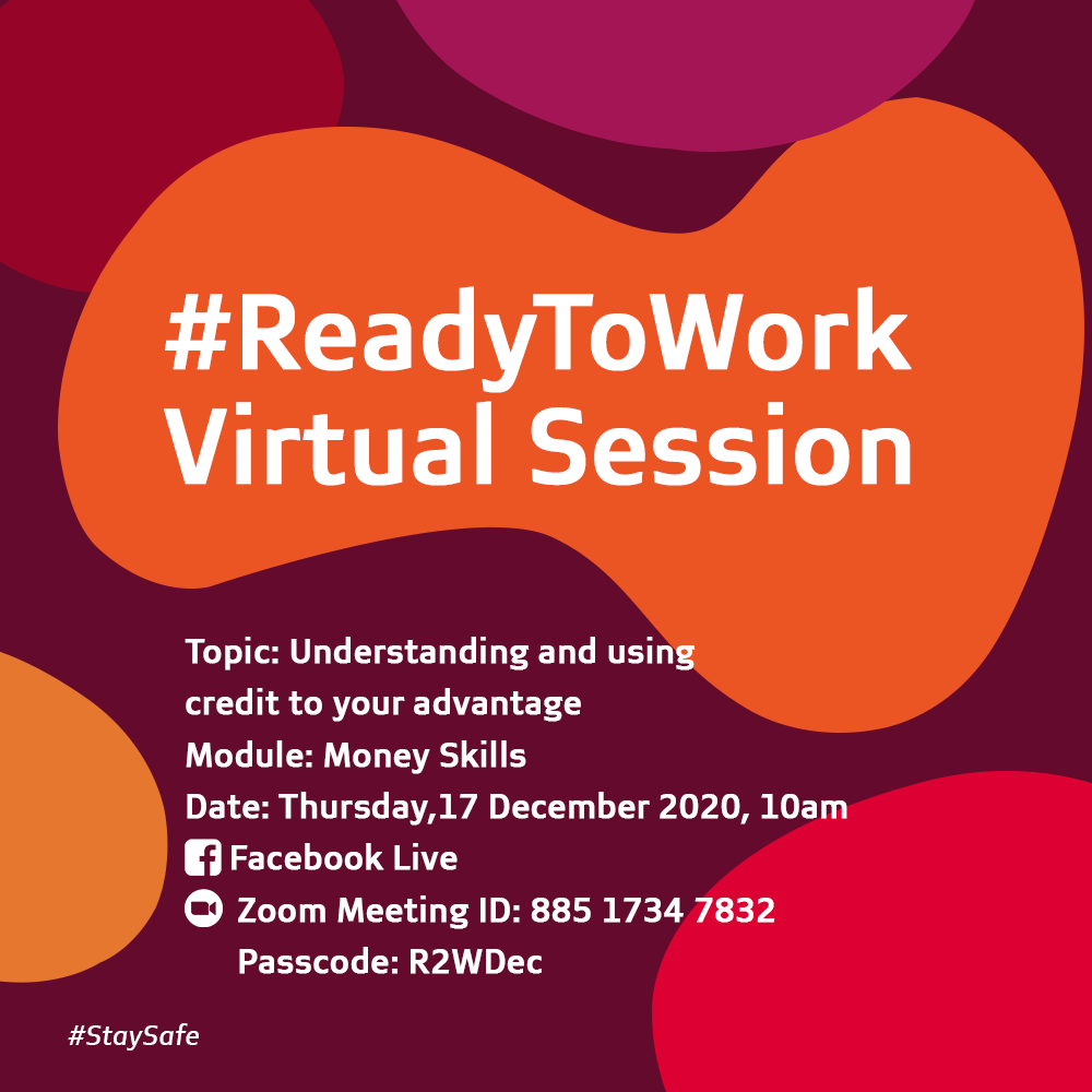 AbsaGhana's tweet photo. This week’s Money Skills session focuses on understanding and using credit to your advantage. We will be live on Zoom and Facebook at 10am to help you get #ReadToWork! https://t.co/242cABkZre