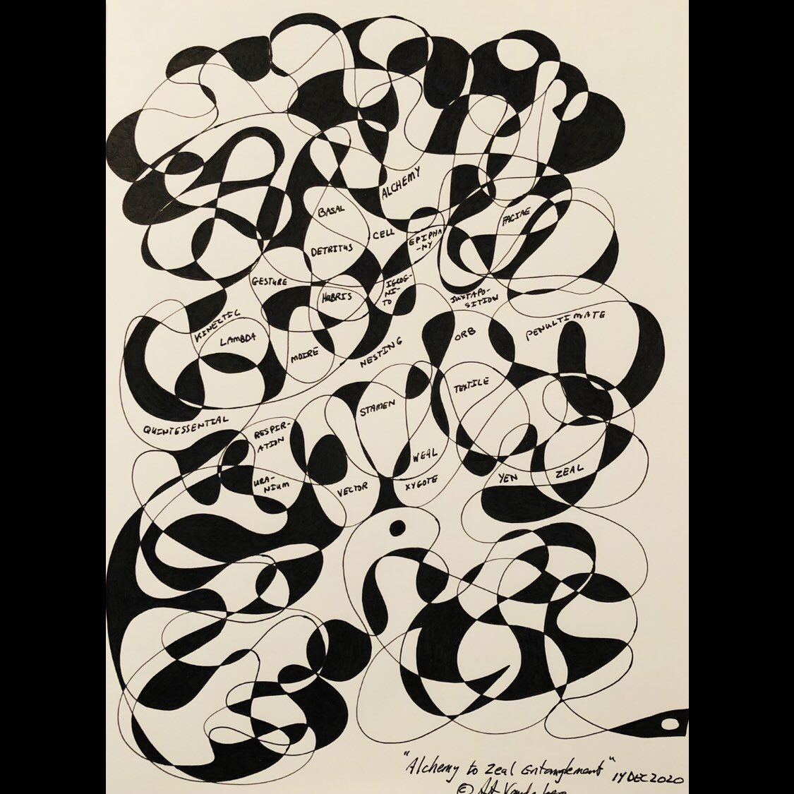 ArtVandenberg's tweet photo. #Taylor72151 here - Resolved: entity @artvandenberg will reenter social media world and execute “Art Singularities Exhibition Worldwide 2021”
Here’s “Alchemy to Zeal Entanglement” (ink on paper 14”x11”).
#ArtSingularities
#WorldwideExhibitionArtVandenberg
#ConceptualArtVandenberg https://t.co/2G7F4fY9xO