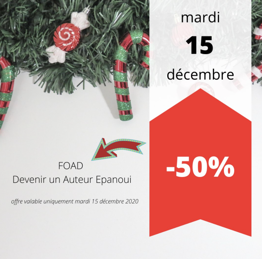 [🎅🏻 calendrier de l'avent 🎄] mardi 15 décembre ⁠
💥 -50%  💥⁠
Bénéficiez aujourd'hui de -50% sur la formation courte en ligne ✨ "Devenir un Auteur Epanoui" ✨ ✍️
(⚠ ce lien est actif uniquement aujourd'hui) 
zenproformation.com/50-noel-auteur…
#auteur #ecrire #zenproformation