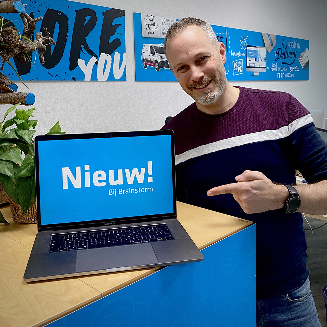 Nieuw bij Brainstorm 💪 grafisch vormgever Steffen uit Zwolle! Welkom. 😃