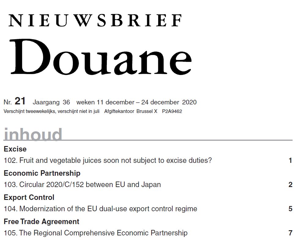 ElsWyns1's tweet photo. Blij en trots met de samenwerking. Dankzij @PwC_Belgium opnieuw een nummer van de #douanenieuwsbrief afgewerkt. Zoekt u naar info over #douane #Brexit #exportcontrole #handel? https://t.co/WPkJXqrY2w https://t.co/30DAuTcg8u