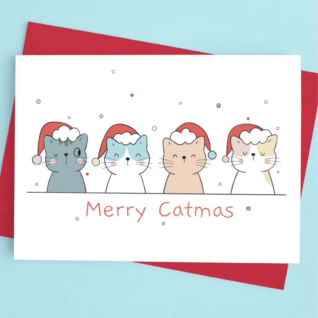 We just finished 10 super cute cat designs that we put on Printable Christmas Cards for you! 🥰😸 Each set is only $3.99 (regular price $11.99), and you can use them to print as many cards as you want! 😮 Find out more here l8r.it/jvgN We know you'll love them! 🤩