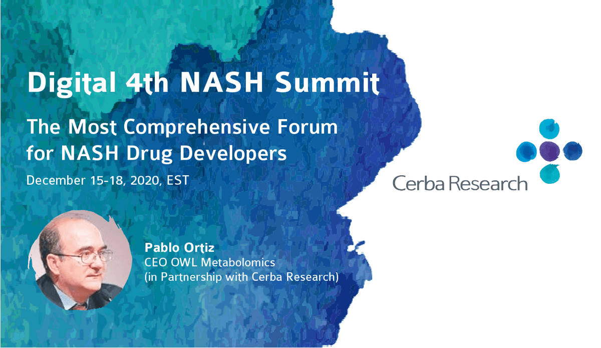 cerbaresearch's tweet photo. Will you be at the Virtual #NASHSummit? Join us and our partner, @OWLMetabolomics, tomorrow at 2 pm EST for our presentation on Tracking Fibrosis Stages Through Metabolomics in NASH! https://t.co/WC8sDmdGGI