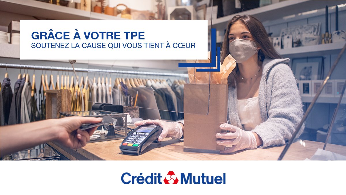 Commerçants : vous pouvez désormais collecter des dons pour l'association de votre choix ! Avec le logiciel Heoh, le TPE propose tout simplement à votre client d'arrondir le montant encaissé pour faire un don à celle-ci. 
Parlez-en à votre chargé d’affaires Crédit Mutuel !