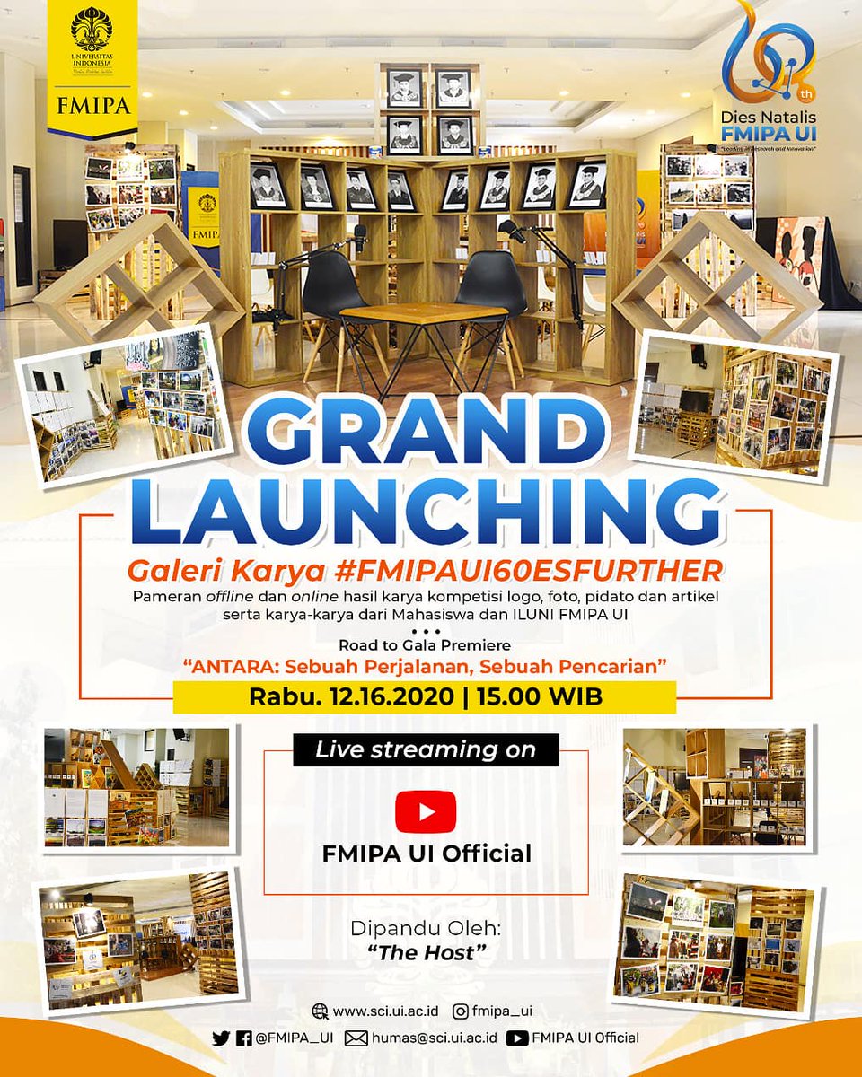 FMIPA_UI's tweet image. Dalam rangka menuju puncak perayaan hari jadi yang ke-60, FMIPA UI mempersembahkan “Galeri Karya #FMIPAUI60ESFURTHER”. Sebuah galeri penuh nilai histori perjalanan panjang FMIPA UI dengan berbagai tantangan dan rintangan pada masa lampau instagram.com/p/CI0ic1gsp8R/…