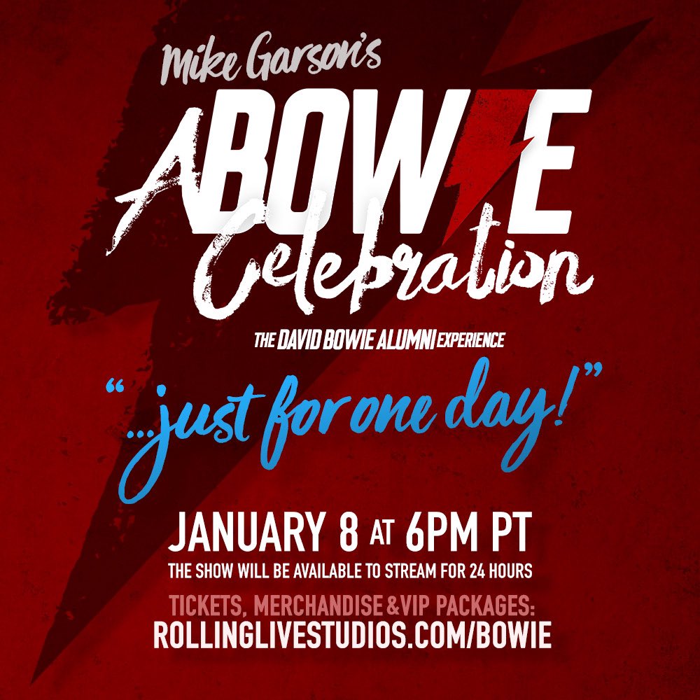 We've announced an impressive group of alumni and special guests joining us, but we were just getting started in letting you know about the group coming together who worked with David or were deeply influenced by him and his work…  #justforoneday  #abowiecelebration 3/